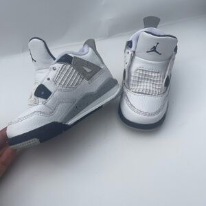 Jordan White and Gray Sneakers with Air Unit and Mesh Netting *NO LACES*